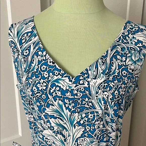 Samantha Sung Blue and White Patterned Midi Dress - Picture 12 of 15